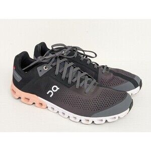 On Running Womens Cloudflow Shoe Size 10 Gray Black Peach Sneaker Trainer Active